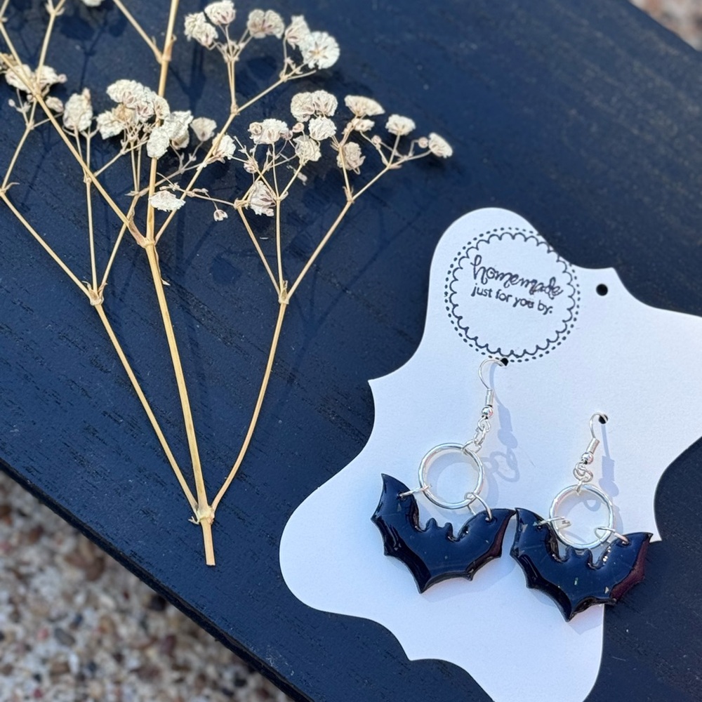 Black Bat Earrings